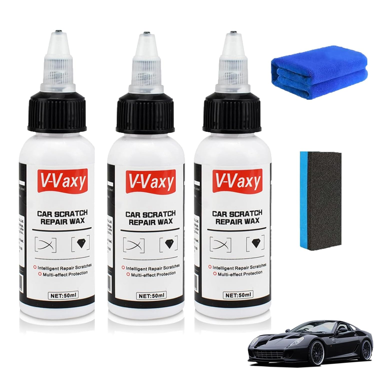 V-Vaxy Car Scratch Repair Wax, 3Pcs Ultimate Paint Restorer, Liquid Glass Polish, Scratch Repair Wax for Car, Scuff Removal Afeamo image number 4