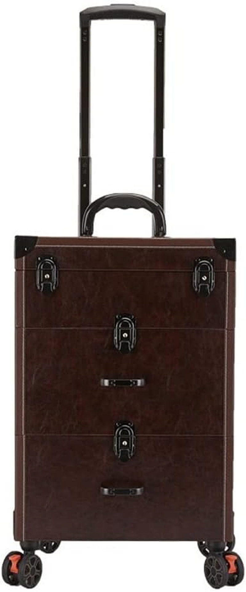 Trolley Makeup Box Universal Wheel Makeup Dresser Beauty Trolley Suitcase Rolling Suitcase Cosmetic Bag (Color : Brown, Size/1258 image number 6