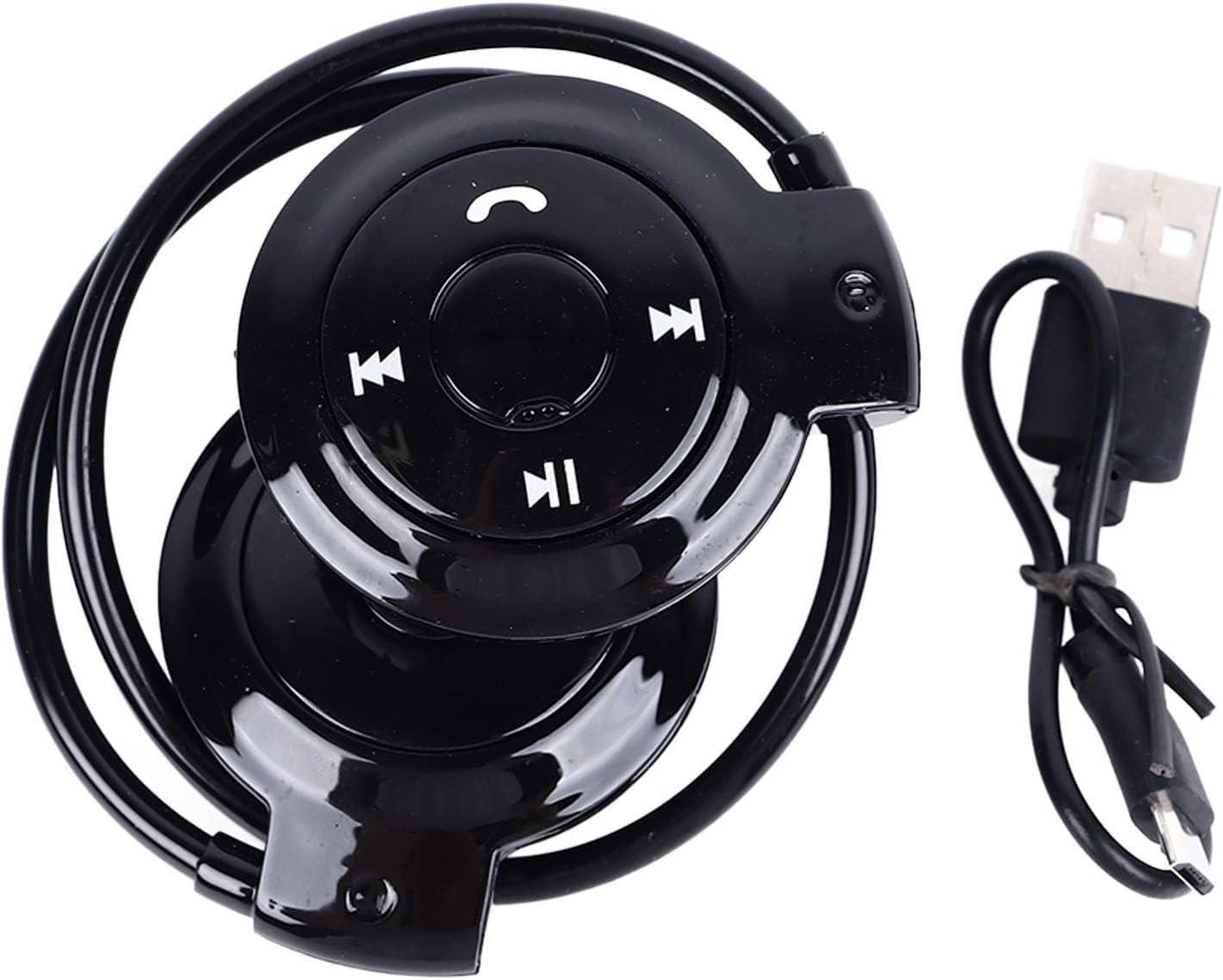 Plyisty over Ear Headphones Wireless Headset with Microphone Foldable Stereo Hifi Sound Black Running image number 1