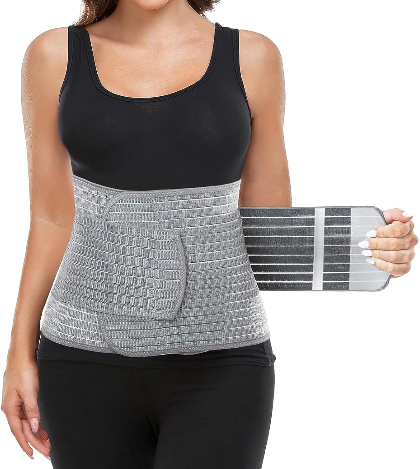 Bamboo Charcoal Fiber Postpartum Abdominal Belt, Postoperative Abdominal Binder, Essential Product for Cesarean Section Recovery, Postpartum Care Waist Trainer image number 3