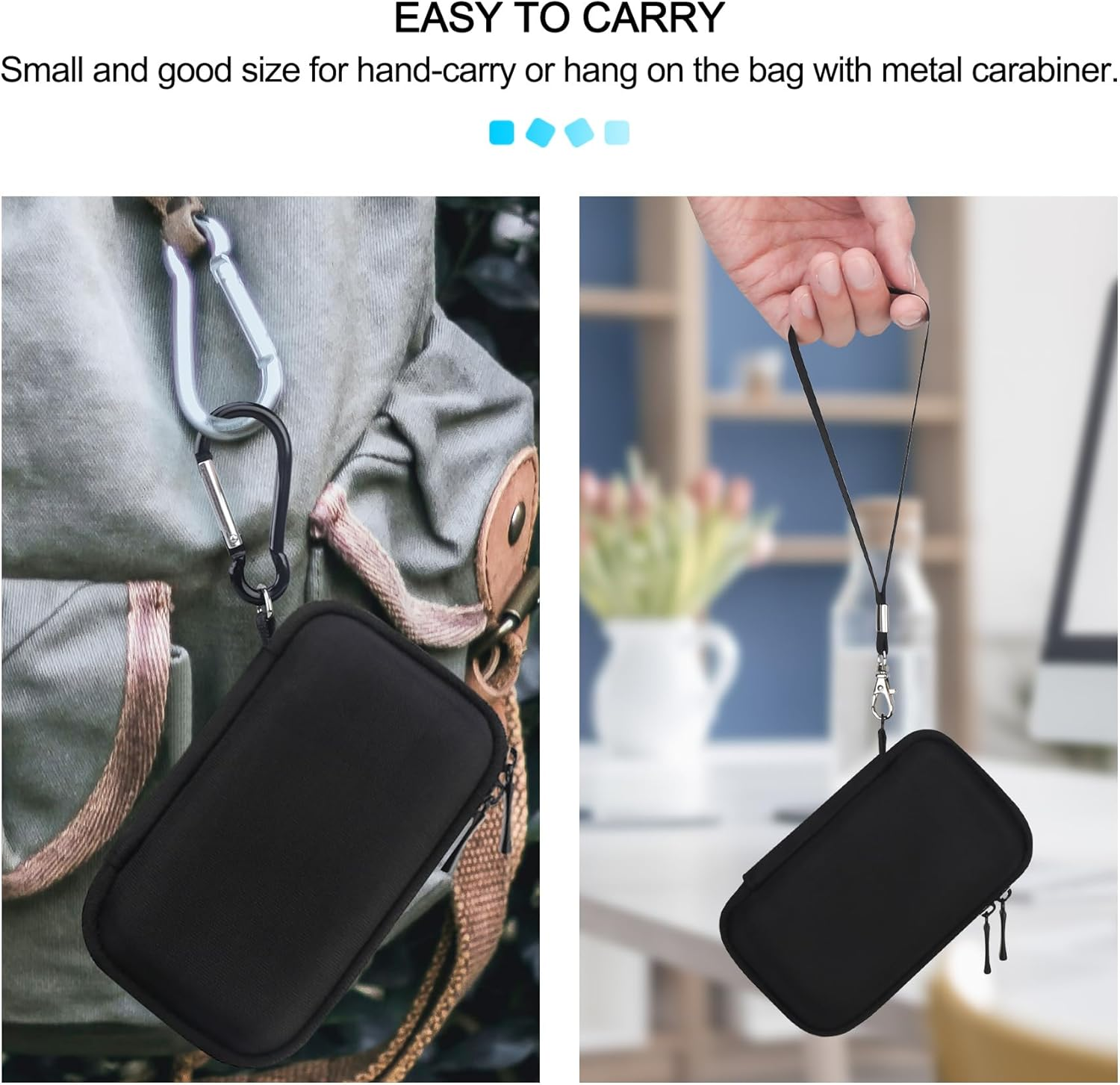 Lacdo Hard Carrying Case for Samsung T5 EVO Portable SSD 2TB 4TB 8TB USB 3.2 Gen 1 External Solid State Drive Hard EVA Shockproof Water-Resistant Protective Storage Travel Bag, Black image number 5