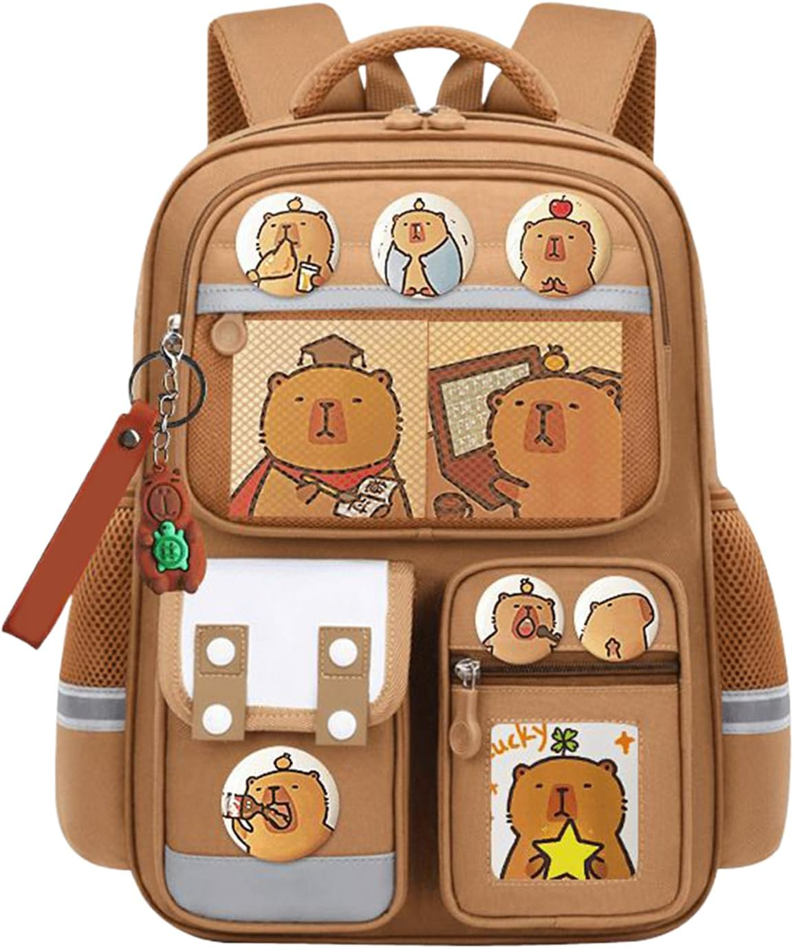 Stibtmr Capybara School Bag | Backpack Capybara Girl - Cartoon Laptop Bag Travel Leisure for Outdoor Camping Birthday Outing