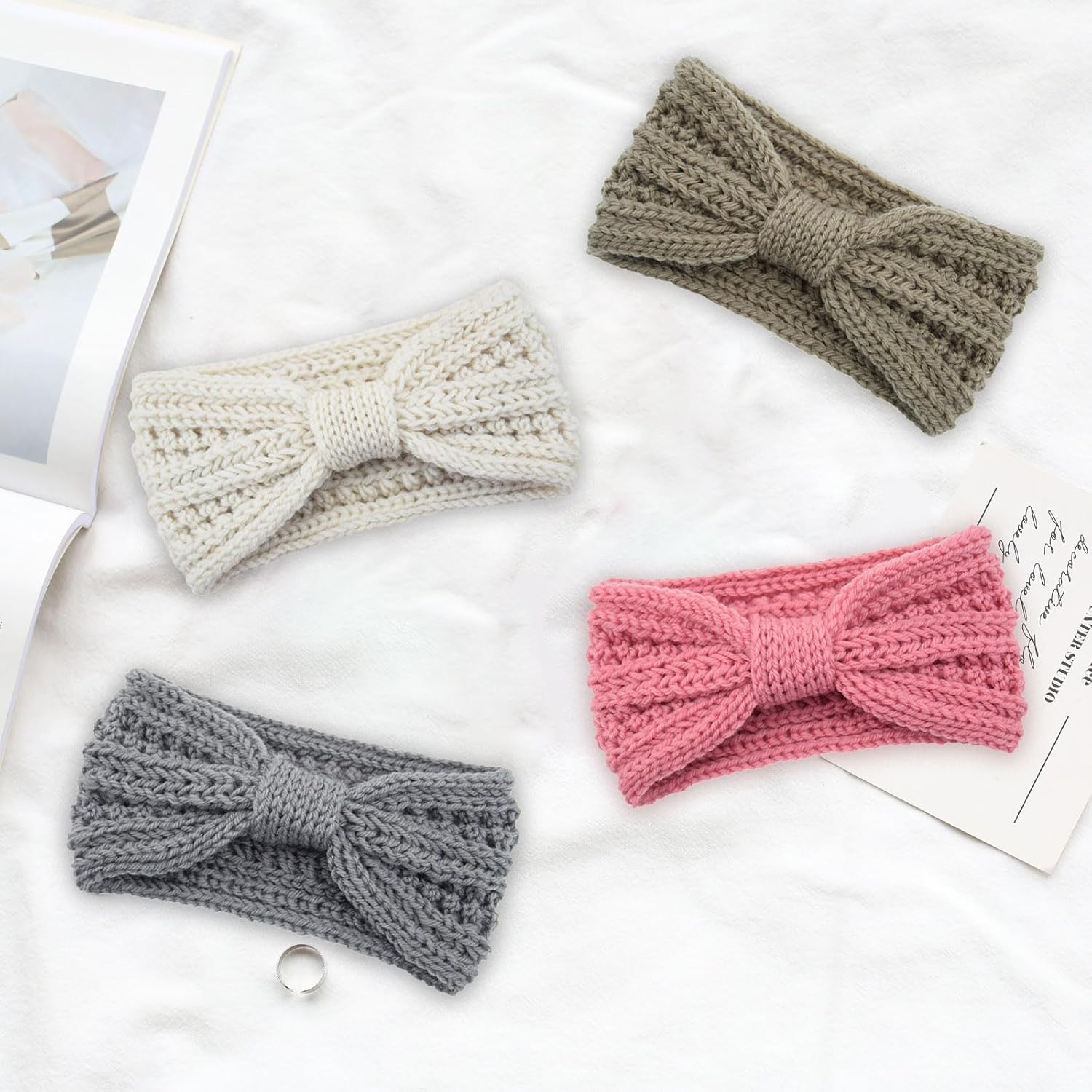 WJWINER Women'S Headband, 4 Piece Headband, Women'S Winter Headband, Girls' Winter, Suitable for Girls and Women to Keep Warm in Autumn and Winter image number 2