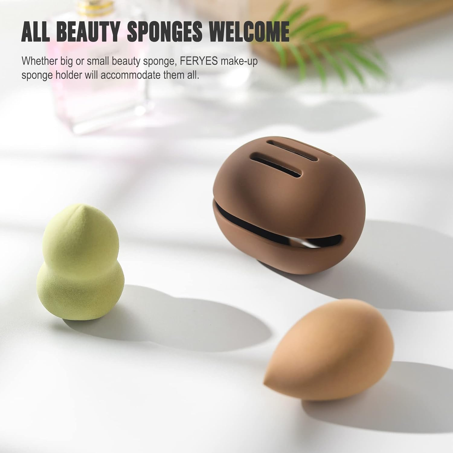 FERYES 2 PCS Makeup Sponge Holder &ndash; Shatterproof Eco-Friendly Silicone Beauty Make up Blender Case for Travel image number 6