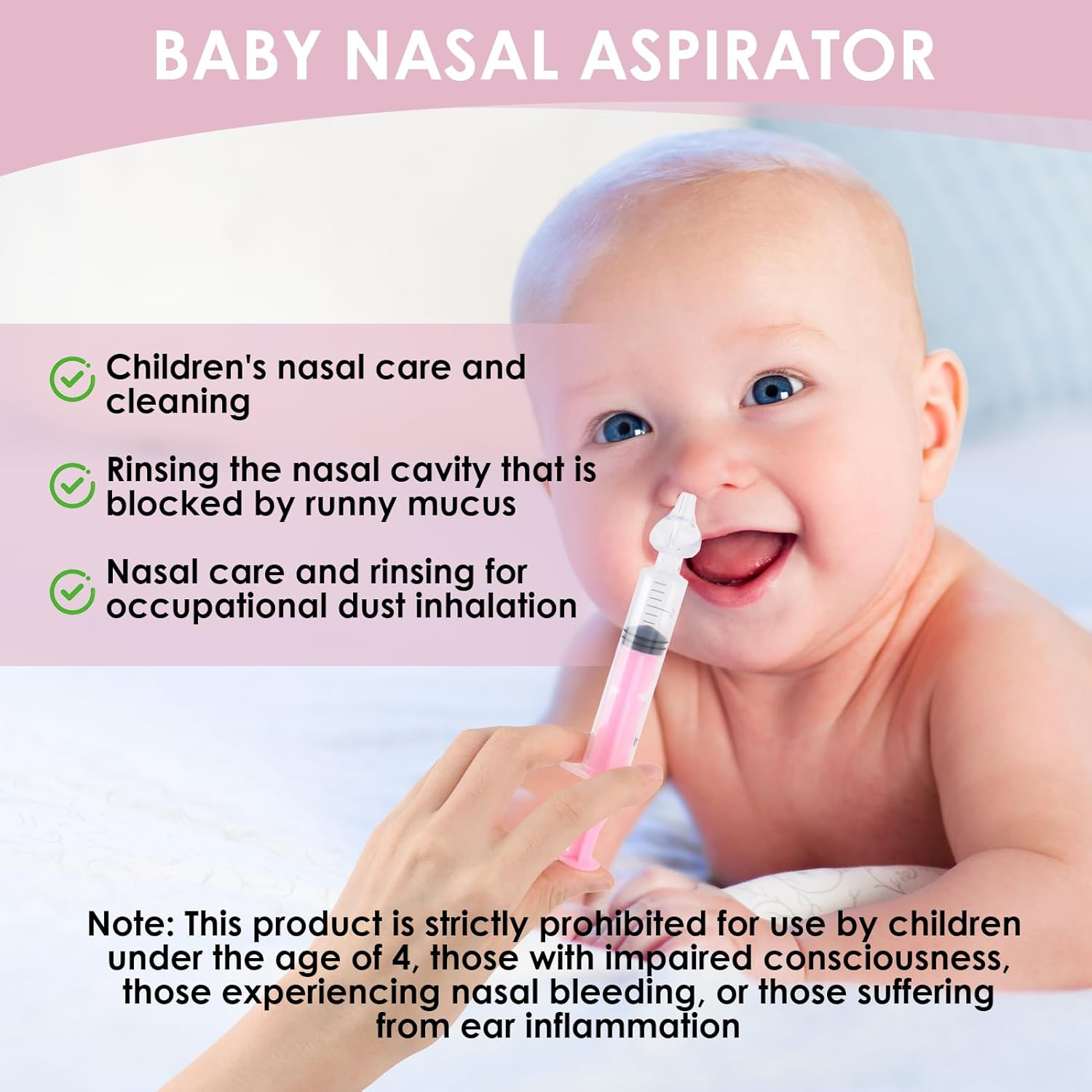 6 Pcs Professional Baby Nasal Aspirator with Soft Silicone Tip, 10Ml Portable Nasal Irrigator, Safe Nose Cleaner for Newborns & Infants for Clear Blocked Noses Gentle Rinse(White Purple Pink) image number 5