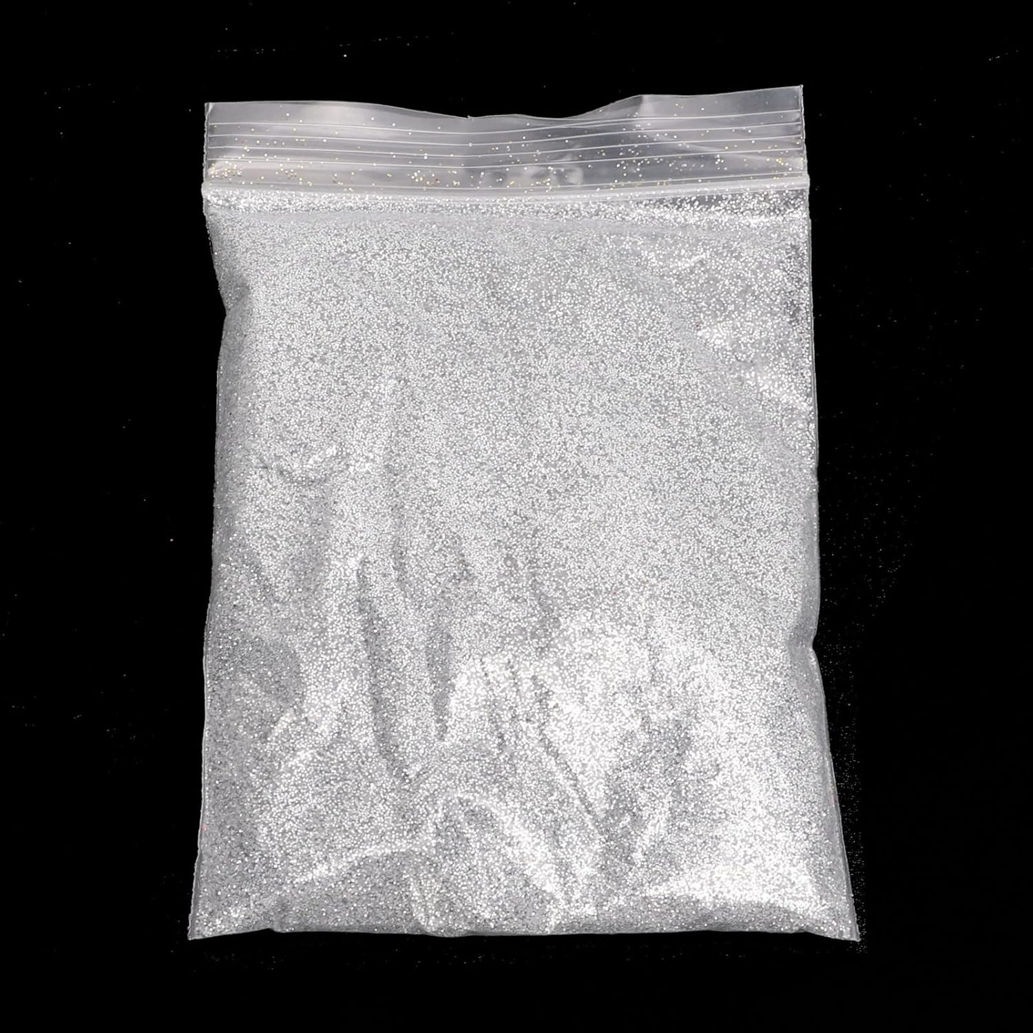 POENVFPO Craft Glitter Gorgeous Appearance 50G Extra Fine Glitter Shiny Sparkles Nail Card Face Makeup (Silver) image number 6