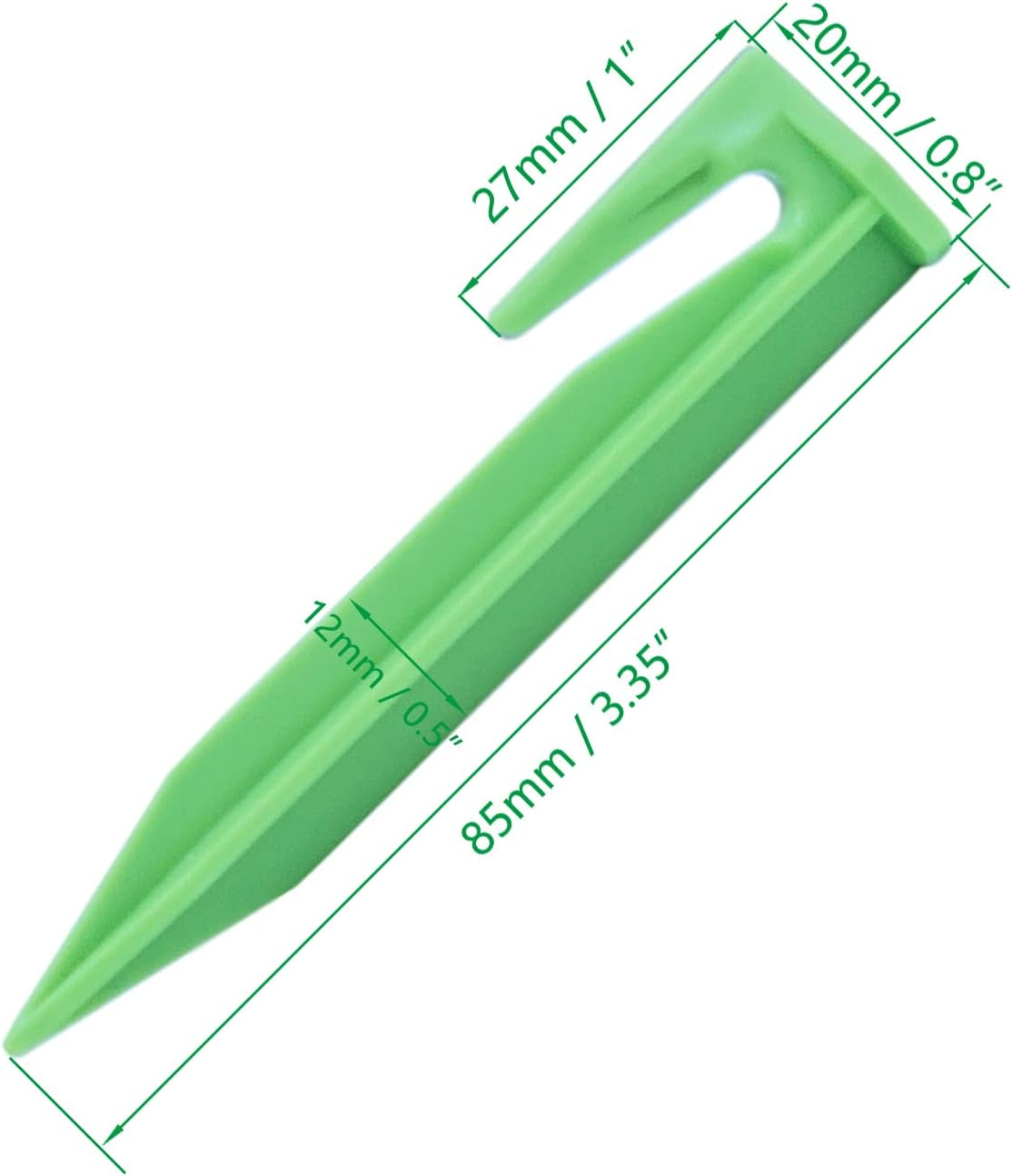200X 3.3&rdquo; Grass Green Boundary Wire Stake Lawn Plastic Tent Pegs Landscape Staples for Robomow Mower Husqvarna Automower Pet Fence for Use in Garden Lawn image number 2