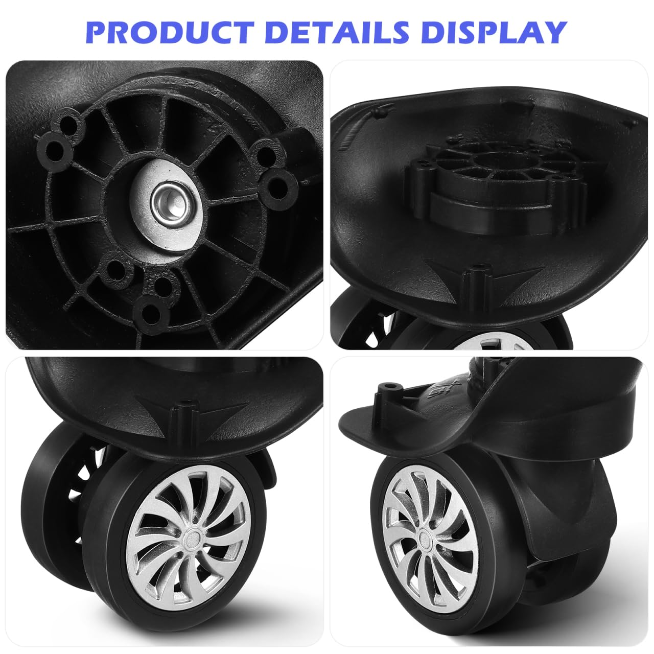 Vaguelly 4Pcs Suitcase Wheels Replacement - Universal Luggage Wheel Repair Suitcase Bag Parts Spinner Casters for Travel Customs Box Furniture image number 4