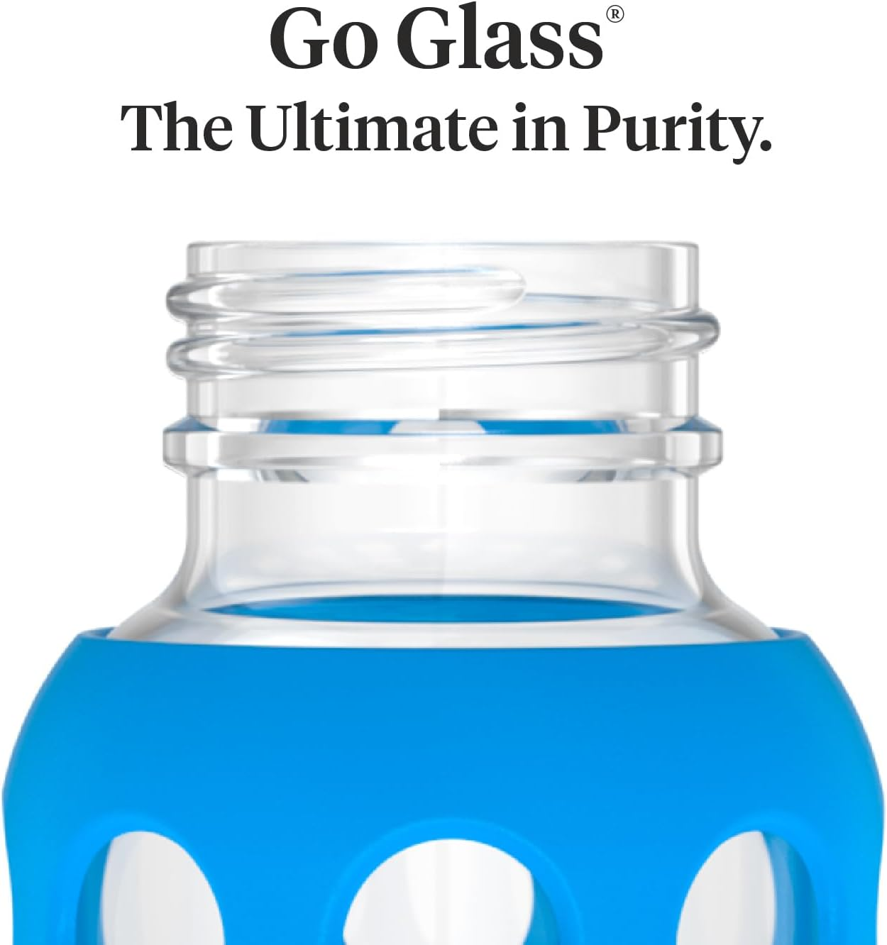 Lifefactory Glass Baby Bottle with Protective Silicone Sleeve, Cobalt, 265 Ml, 290 Grams image number 1