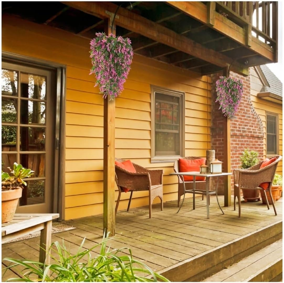 JLHOUSE AUA7001-3 2Pcs Artificial Lavender Flowers Fake Hanging Flowers Uv Resistant for Outdoors Faux Lavender Flowers for Indoor Outdoor Home Garden Christmas Wedding Party Decoration (Fushia) image number 6