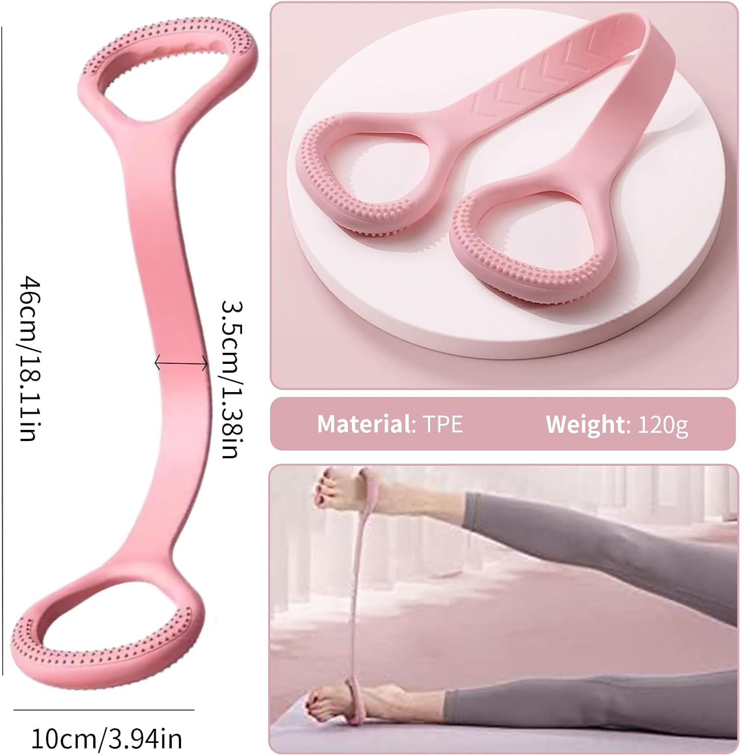 Stretch Band for Exercise, Physical Therapy, Resistance Band for Arm, Back, Shoulder Workout, Elastic Rope for Yoga, Pilates Foot, Leg Stretcher, Hand Exerciser for Home Gym, Strength Training image number 1