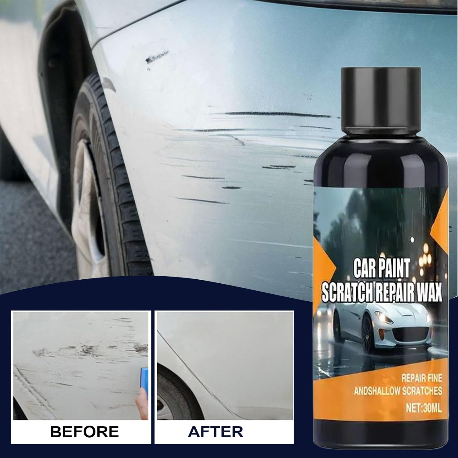 Aebtoe Car Paint Scratch Repair,Scratch Repair and Swirl Remover with Sponge | 30Ml Polishing Compound Restorer Automotive Detailing Supplies for SUV RV Truck Sedan Boat Auto image number 6