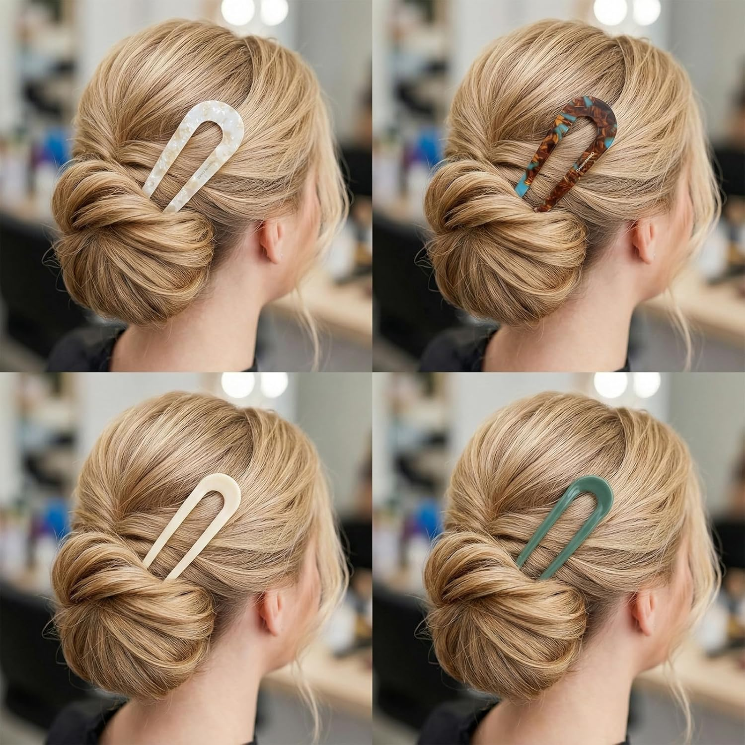 French Hair Pins, 4 Pcshair Pins for Women, U Shaped French Pinsfrench Twist Hair Pins Hhair Clips for Thick Hairs Buns Hairpins for Women Girls Hairs Accessories Styling(4 Colors) image number 6