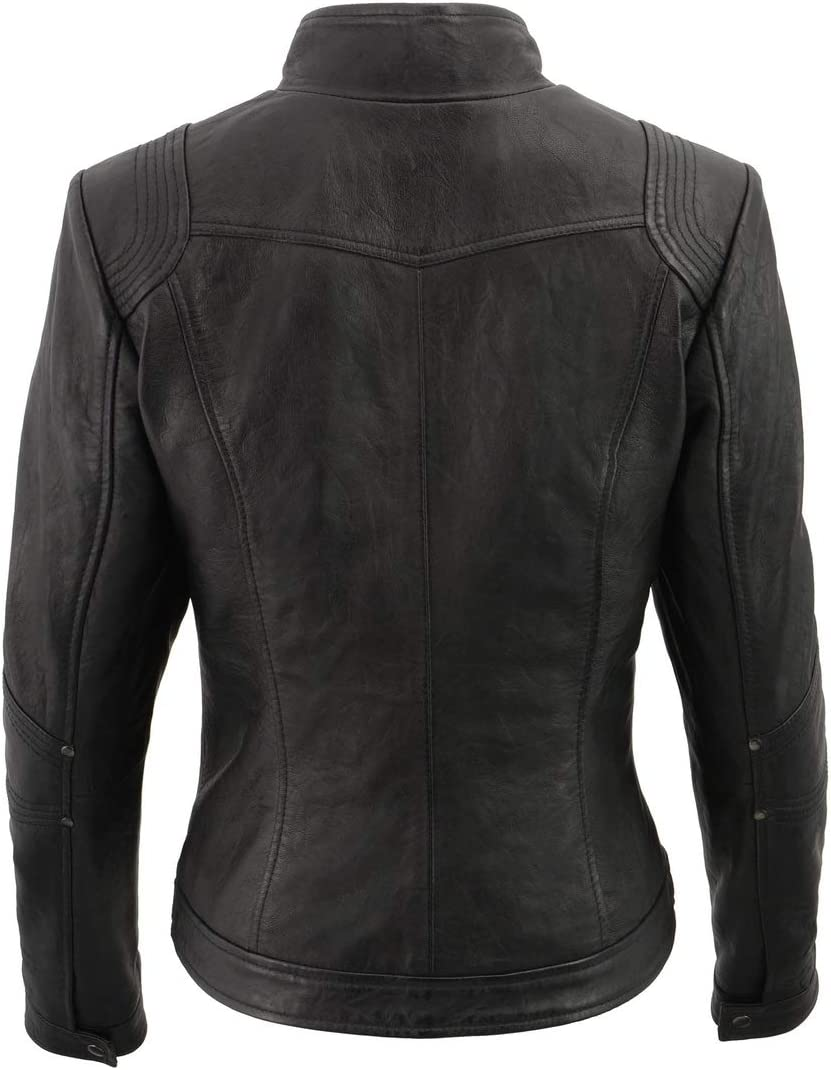 Milwaukee Leather Womens Motorcycle Jacket, Black, X-Large US image number 6