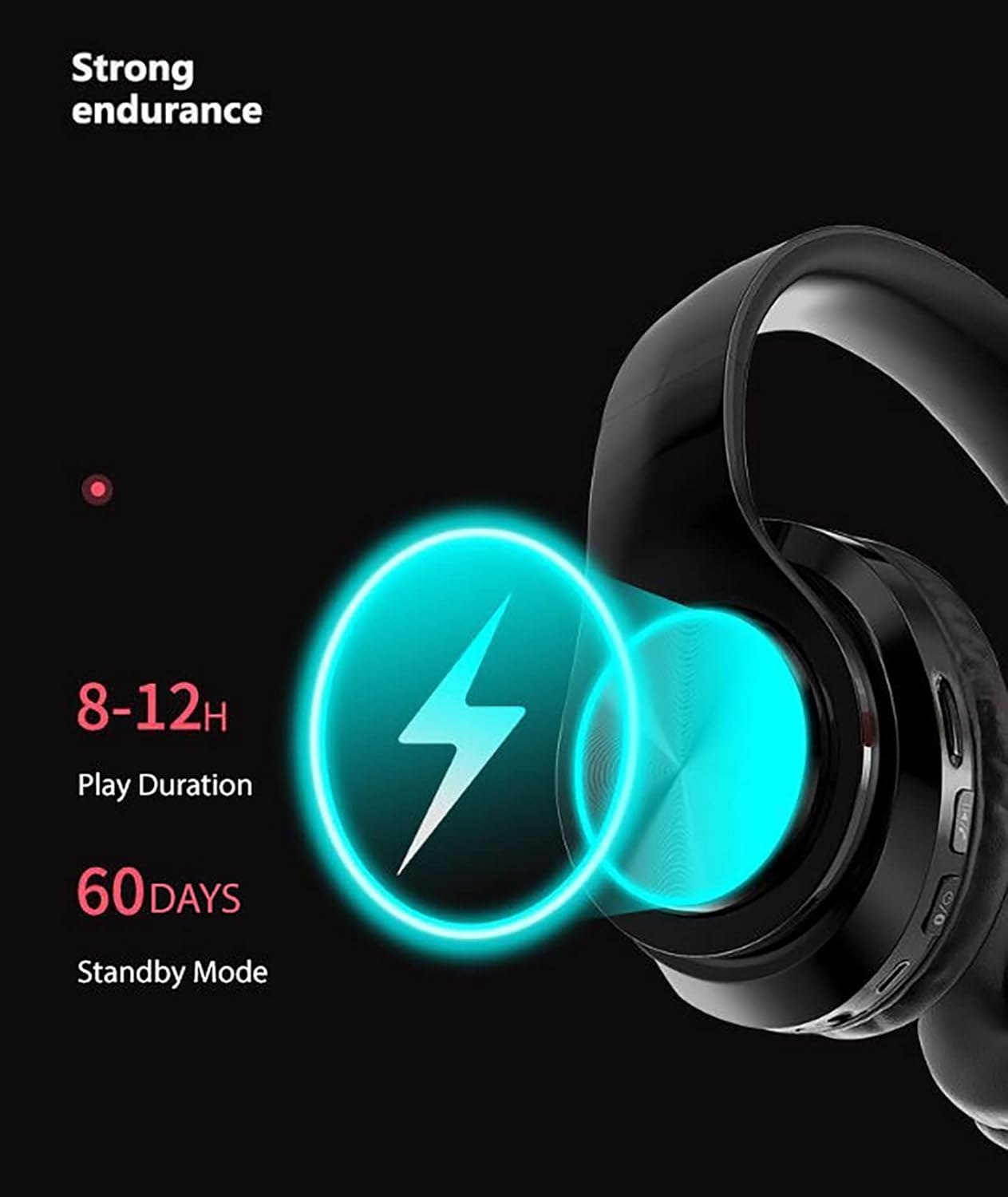 Bluetooth 5.0 Over-Ear Headphones Wireless Headphones, JR Joyreap Foldable Bluetooth 10 M Range Headphones Headset with Colorful Lights Stereo Surround Comfortable Affixed Ears (White) image number 5