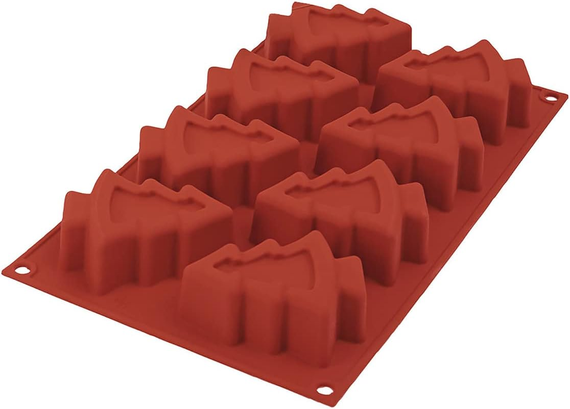 Silikomart SF108 Silicone Let'S Celebrate Bakeware Collection Multi Cake Pan, Christmas Trees image number 3