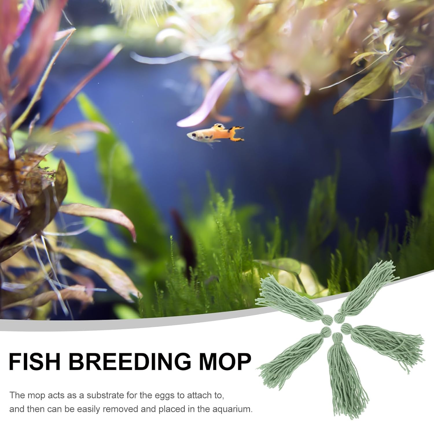 5Pcs Fish Spawning Mop Floating Fish Breeding Mops for Fish Tank Fish Egg Laying Fish Breeding Mop Baby Fish Hideout Aquarium Grass A image number 2