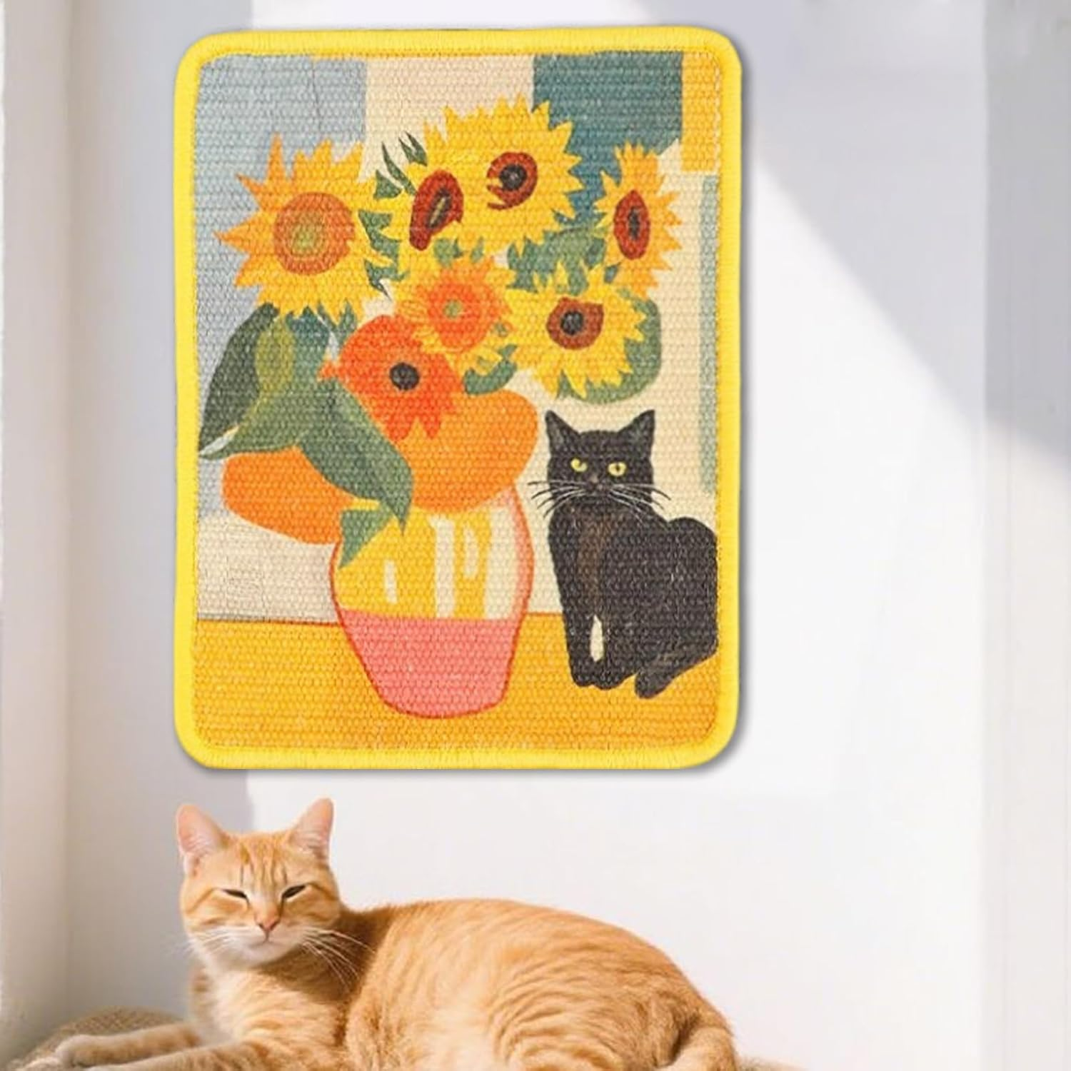 Apujent Cat Scratch Wall Pad | Vertical Art Wall Scratching Board for Indoor | Furniture Protector Pet Supplies for Kitten Training Behavior Correction Corner Playing Enrichment image number 6