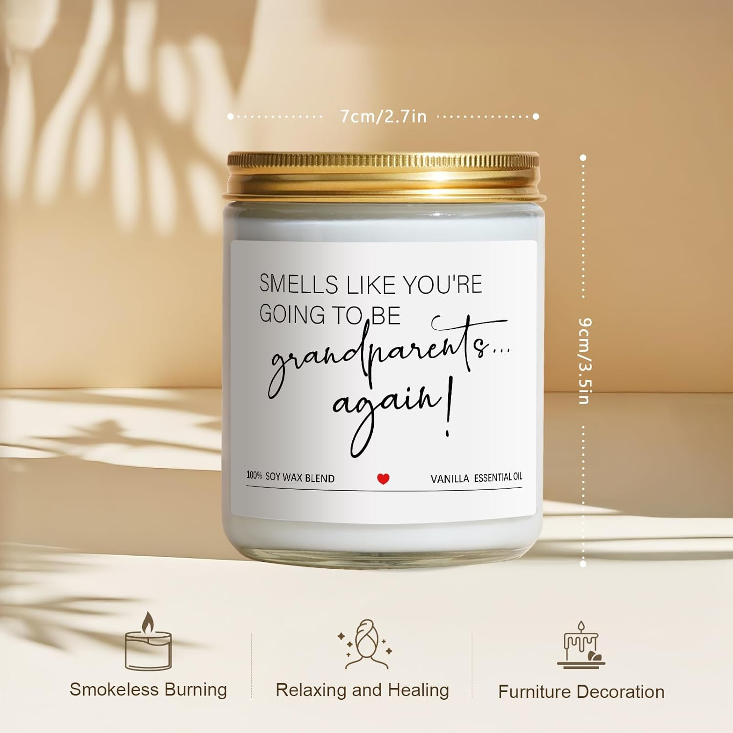Pregnancy Announcement Gifts for Grandparents, Baby Announcements Ideas - Vanilla Scented Candles, Pregnancy Reveal, You'Re Going to Be Grandparents Again Baby Announcement image number 6