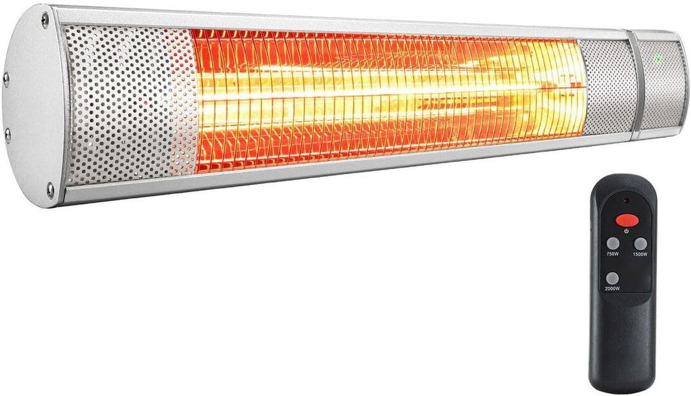 Maxkon 2000W Electric Halogen Heater Outdoor Indoor Infrared Space Patio Room Bar Warmer Instant Heat Strip Wall Ceiling Waterproof