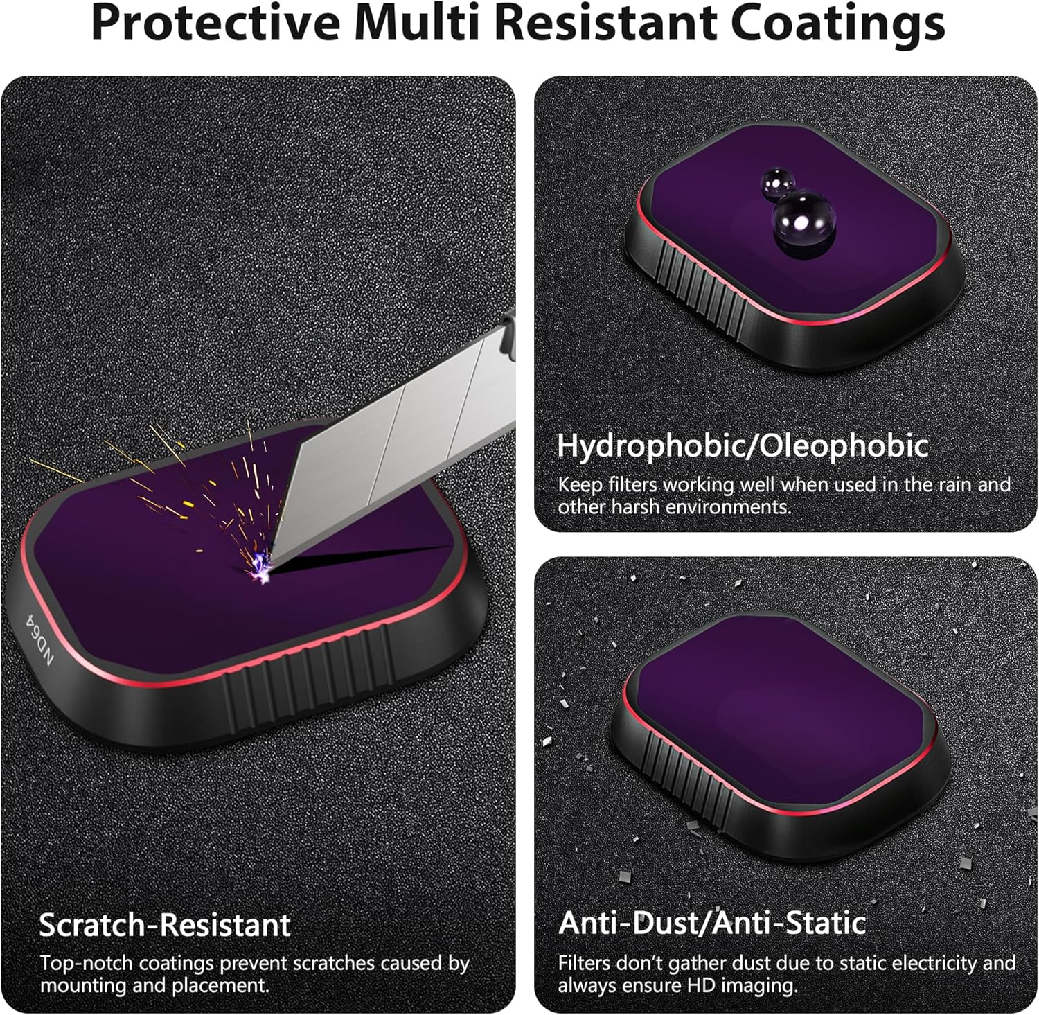 STARTRC PHOTO Mini 4 Pro Filter Set for Mini 4 Pro Accessories, 6 Pack UV CPL ND8 ND16 ND32 ND64 Filter, Neutral Density Filter and Circular Polarising Filter image number 5