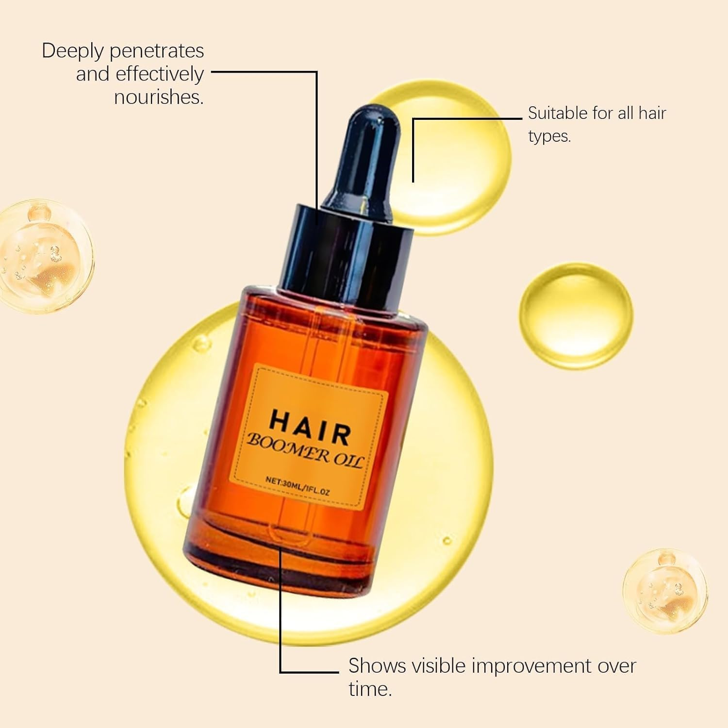 Nourishing Dense Hair Serum Oil, for Frizzy & Dry, Moisturizing and Deep Conditioning,Natural Beauty and Care for All Hair Types image number 3