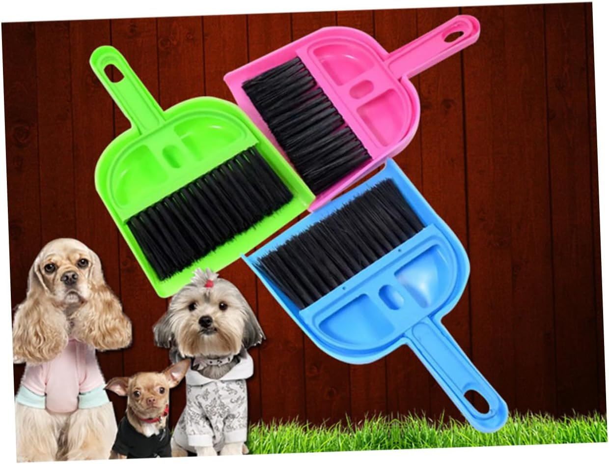 HYTROVE Mini Dustpan Brush Set Rabbit Cage Accessories Guinea Pig Small Pet Cleaning Tool Efficient Reusable Random Color image number 4
