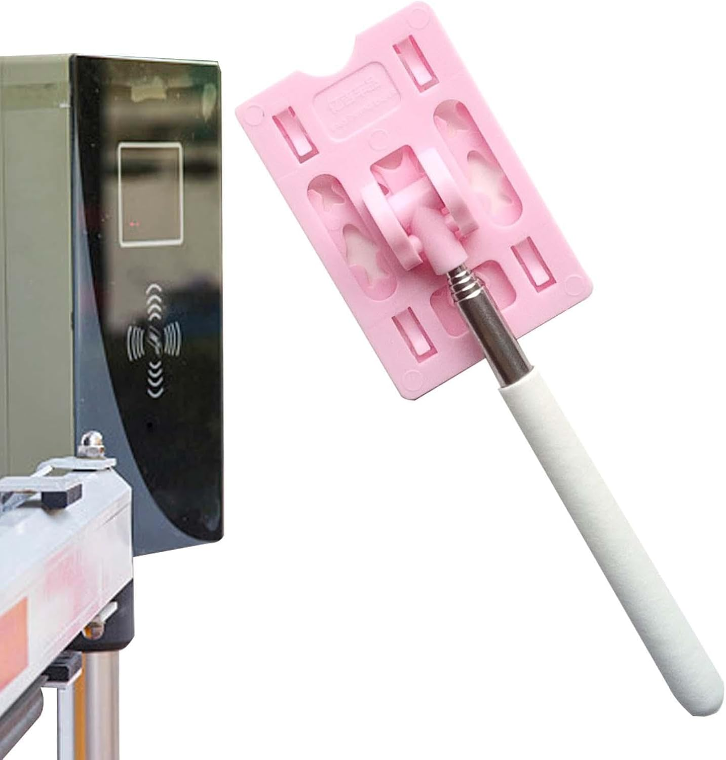 Telescopic Rod Card Holder, Parking Card Holder Toll Rod Extendable Reach Stick for Easy Access at Toll Booths and Garages, Multifunctional Sturdy Secure Stylish Easy to Use - Pink + Pure White image number 2