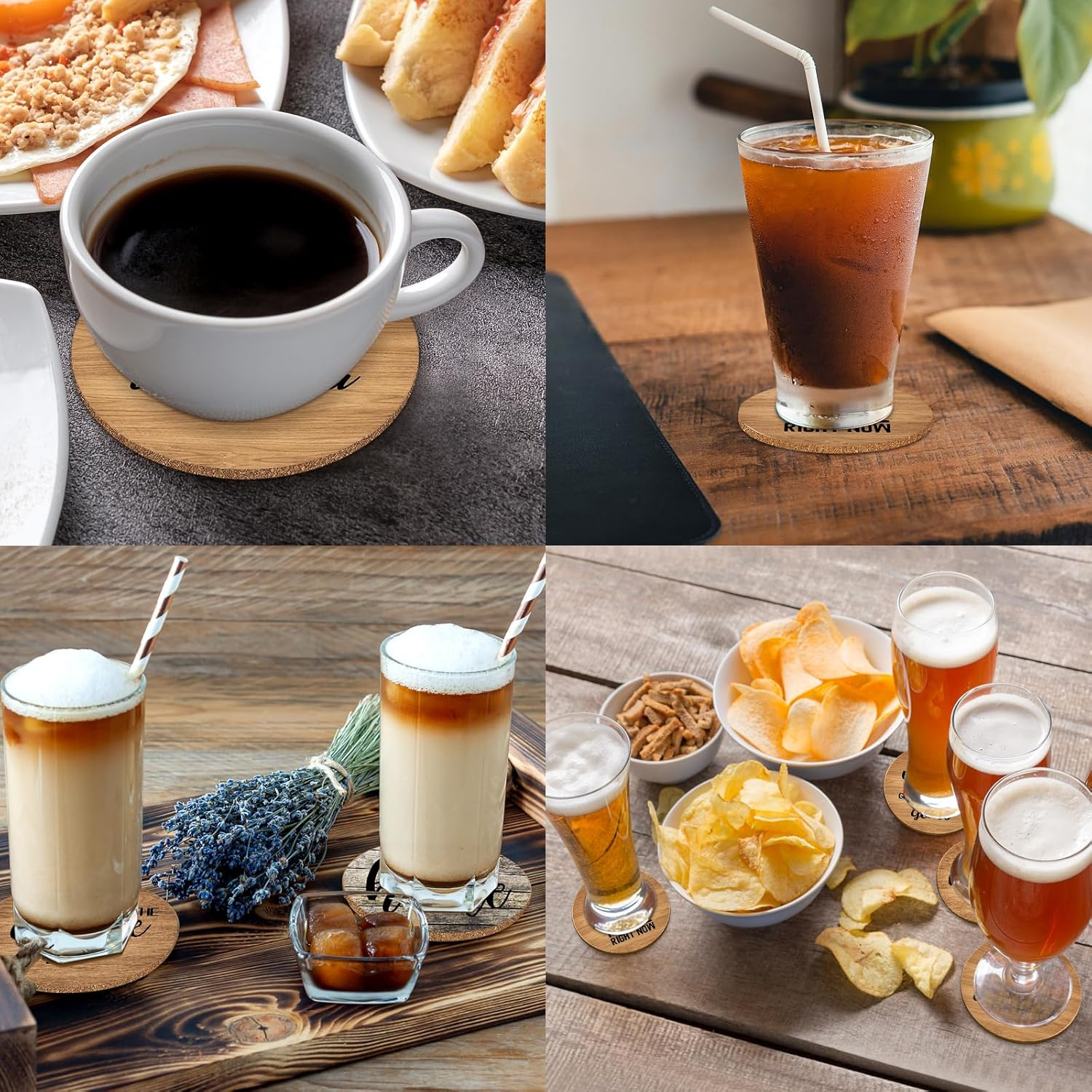 6 PCS Funny Cork Coasters for Drinks,Schitts TV Show Merchandise Coasters Set with Coaster Holder,Coffee Table Tea Table Bar,Schitts TV Themed Coasters Gifts for Fans image number 3