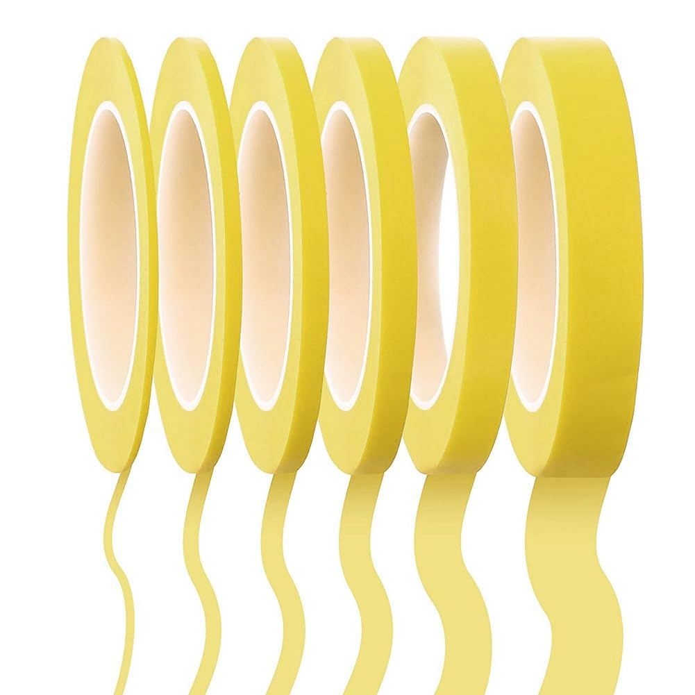 6 Rolls Fine Line Tape 1/16,7/10,1/8,1/4,1/2,3/4 Inch X 55Yard, Fineline Masking Tape, Painters Automotive Masking Tape image number 5