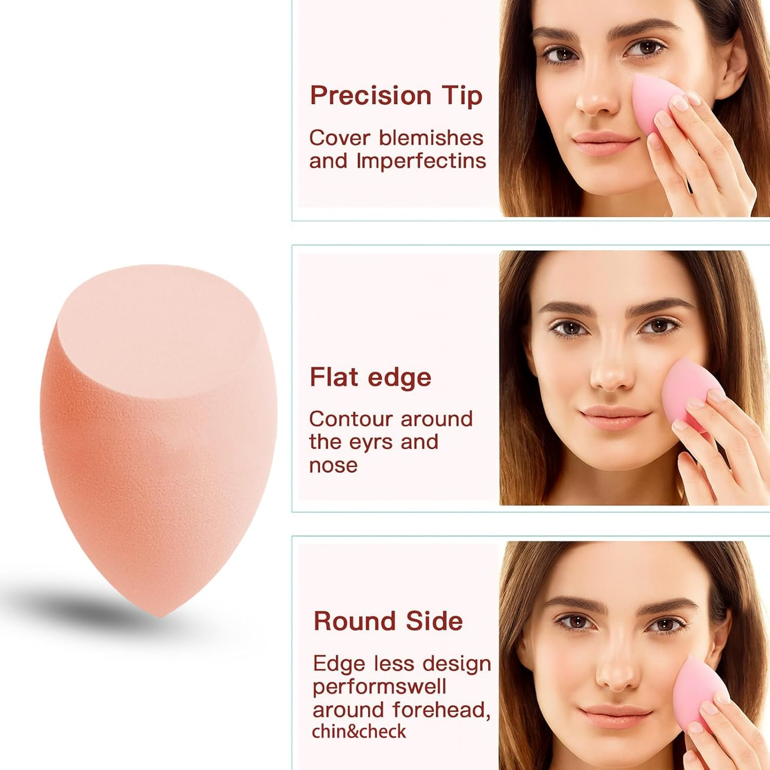 8 Pcs Makeup Sponge Set, Beauty Blender for Liquid Foundation, Powder & Cream, Latex-Free Cosmetic Sponges with Ergonomic Design, Perfect for Daily Makeup and Professional Application image number 2