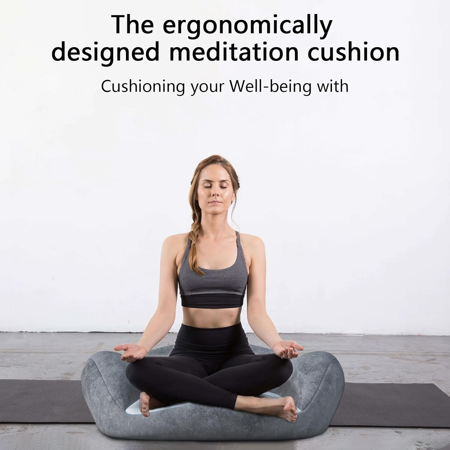 KAIGITE Meditation Cushion, Comfortable Floor Pillow, Ergonomic Memory Foam Filled Cushion for Meditation Relaxation Floor Sofa Window Seat (Starry Sky Grey) - Turquoise image number 3