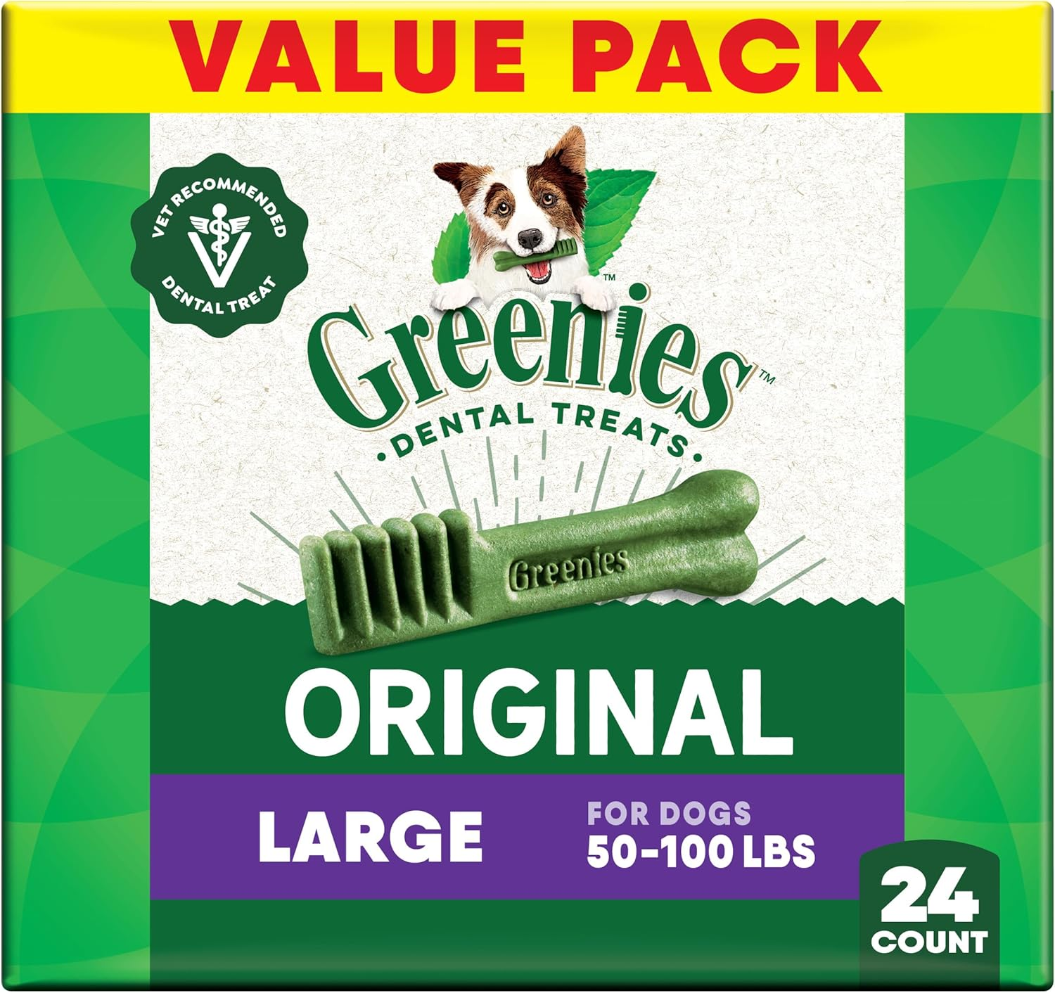 GREENIES Canine Dental Dog Treats Original Large 24 Chews Value Pack 1.02Kg image number 5