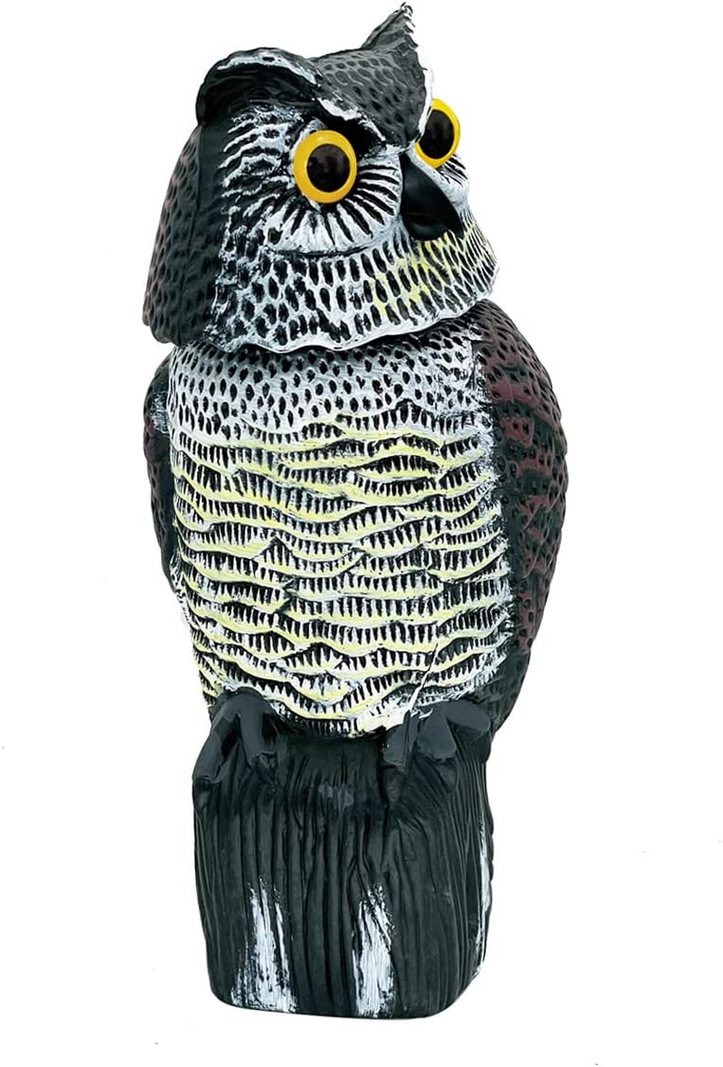 Skycabin Realistic Owl Decoy to Scare Birds Away with Rotating Head,Humane Decoy Deterrent,Natural Scarecrow Fake Owl for Bird/Pigeon/Crow Scarer from Garden,Patio,Yard,Boats and Vulnerable Buildings image number 3