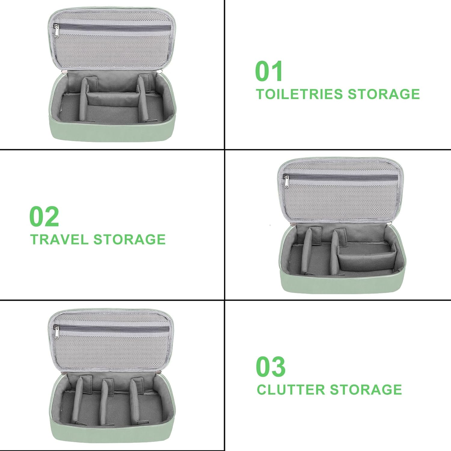 MOSISO Electronic Organizer Travel Case, Puffy Electronic Accessories Carry Case for Cable, Charger, Phone, Earphone, Mouse and Other Accessories, Portable Storage Bag with Handle, Antique Green - Black image number 7