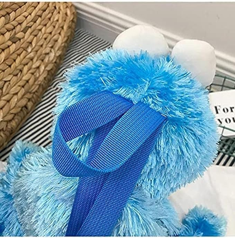 MASINIES Plush Backpack Street Schoolbag Cartoon Frog Cookie Bird Stuffed Backpack 18 Inch image number 2