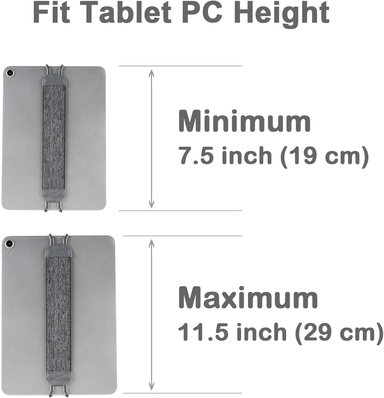 TFY - Soporte De Correa De Mano Para Tabletas, Ipad, E-Readers - Ipad Pro, Ipad, Ipad Mini 4, Ipad Air 2, Samsung Galaxy Tab & Note - Google Nexus - Asus Transformer Book and More - Gray/Blue image number 6