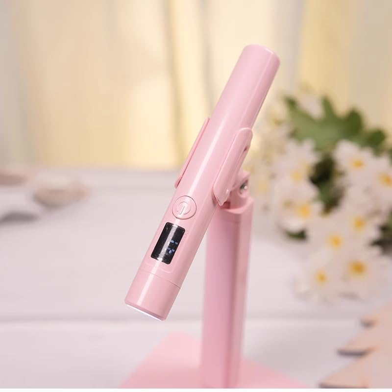 Portable Electric Storage Mini Light Therapy Lamp, Nail Wire Lamp Holder, Magnetic Design Can Be Adjusted from Multiple Angles, Nail Handheld Light Therapy Lamp (Pink) image number 5