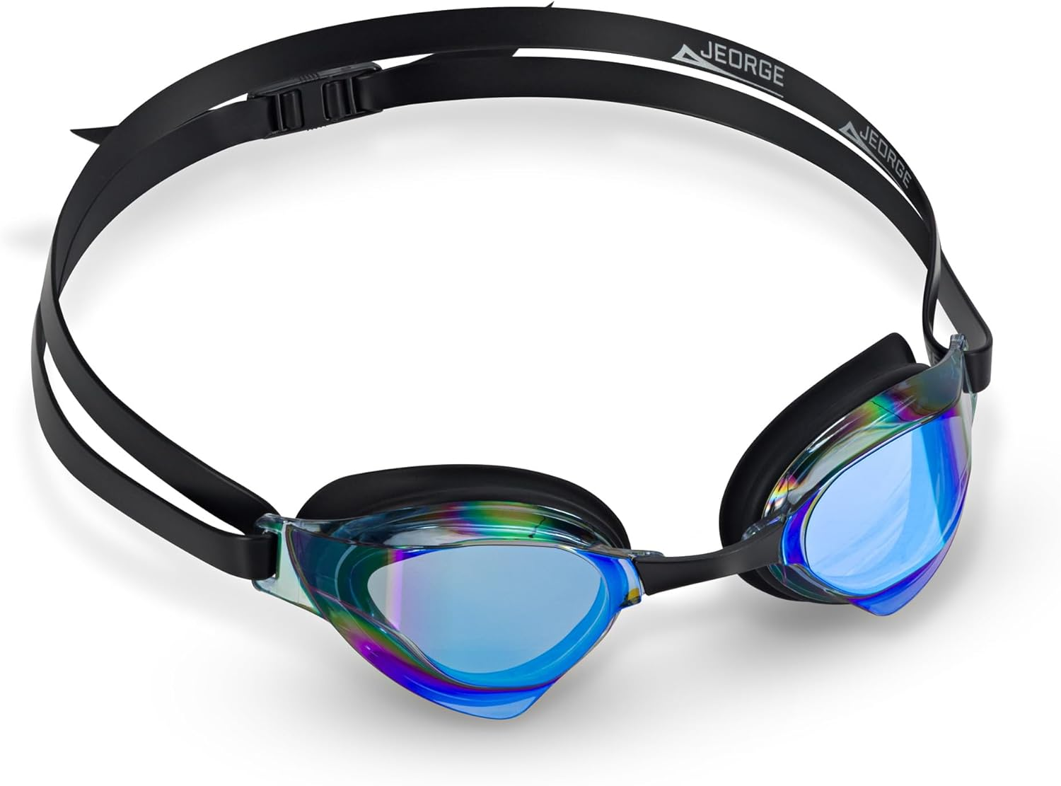 JEORGE Junior Swim Goggles (7-14Yrs), Wide Vision, UV, Competition Swimming Goggles