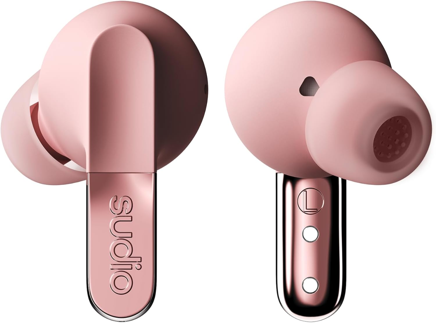 SUDIO N3 Pro (Rose Pink) Wireless Earbuds, In-Ear Type (Bluetooth 5.4 / Microphone Included, Ios Android Compatible, IPX4 Waterproof, ANC Noise Cancelling, Domestic Authentic Product