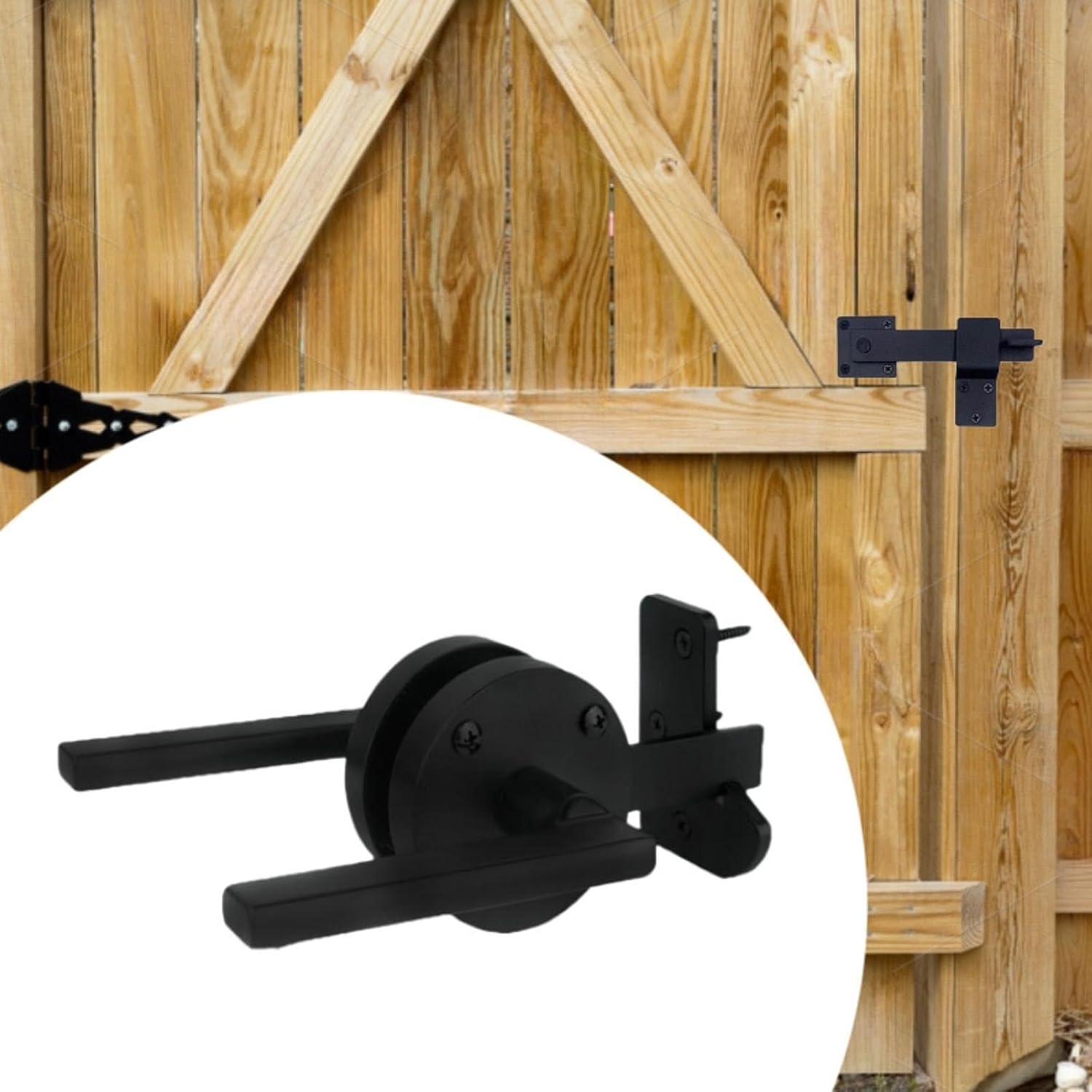 Leefasy Double Side Gate Latch Gate Hardware Professional High Performance Steel Heavy Duty for Shed Wooden Gates Yard Outdoor Fence image number 3