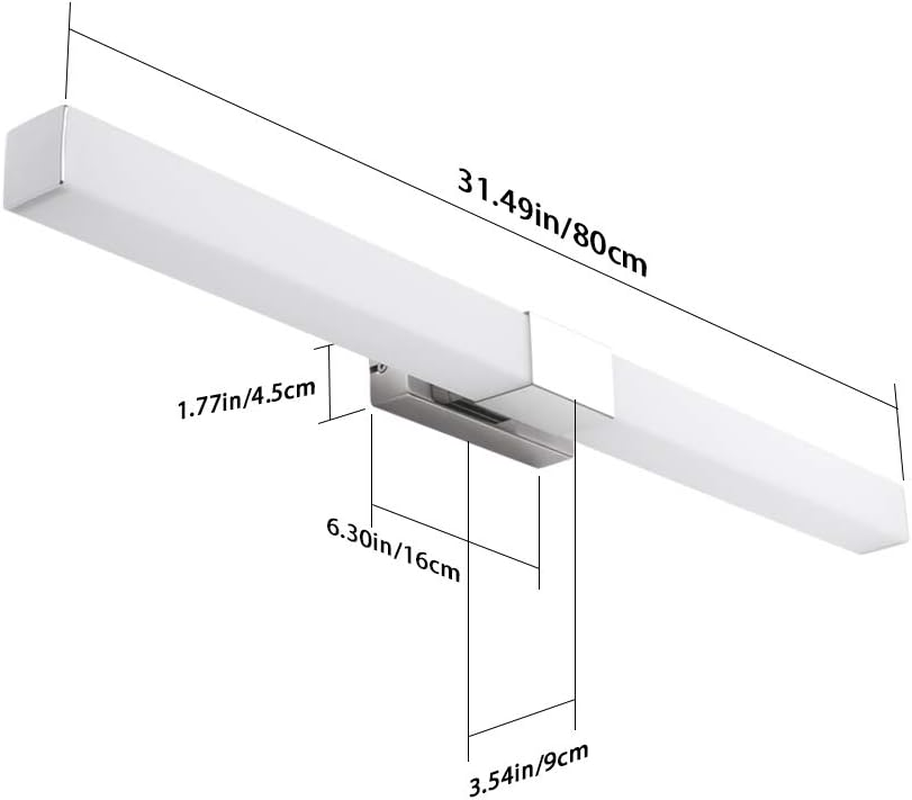 Klighten LED Mirror Light Bathroom 80 Cm, 16 W Mirror Lamp IP44 Wall Light Bathroom Bathroom Lamp for Mirror Bathroom Mirror Lamp, 1360 Lumen, Cool White 5500 K image number 1