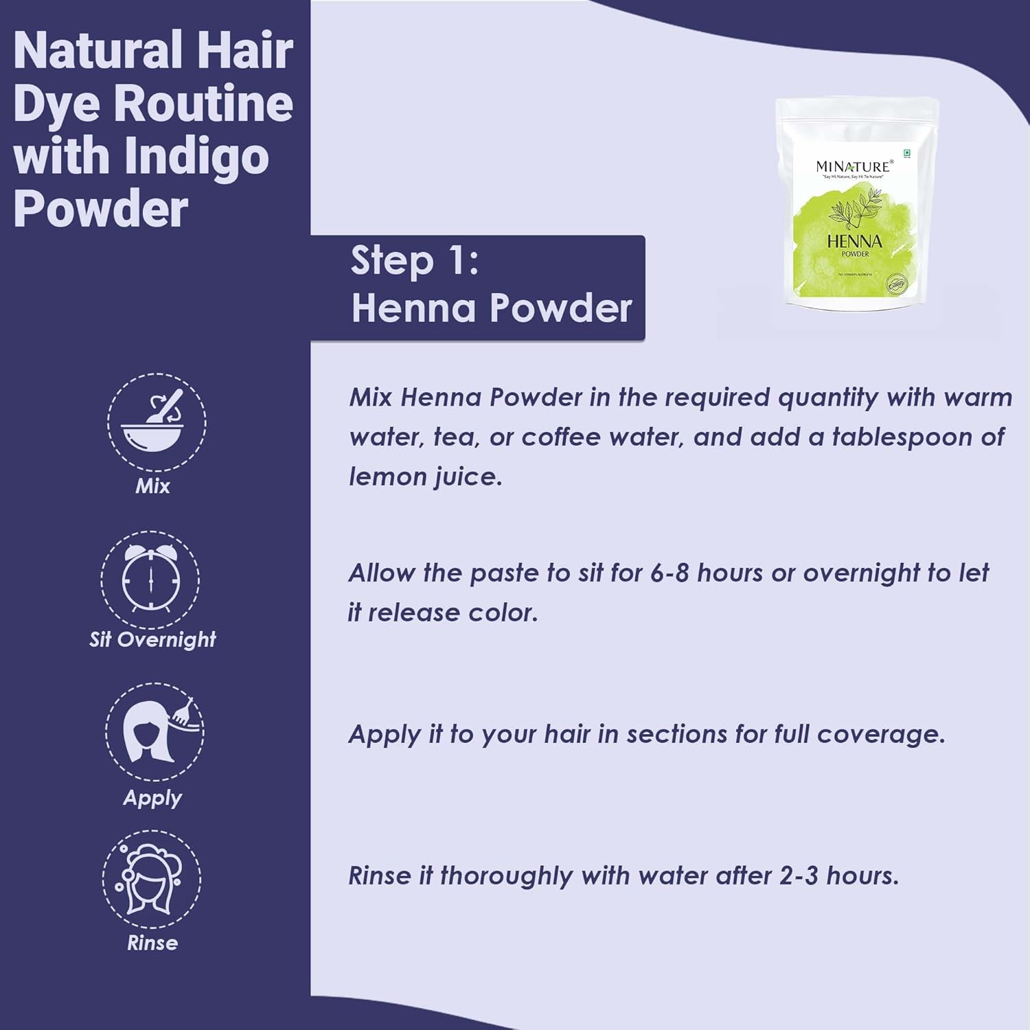 Mi Nature 100% Indigo Leaf Powder 1KG (35Oz) |Pure Herbal Tint for Rich Dark Hair Color |Natural Tinctoria Powder (Indigofera Tinctoria) image number 2