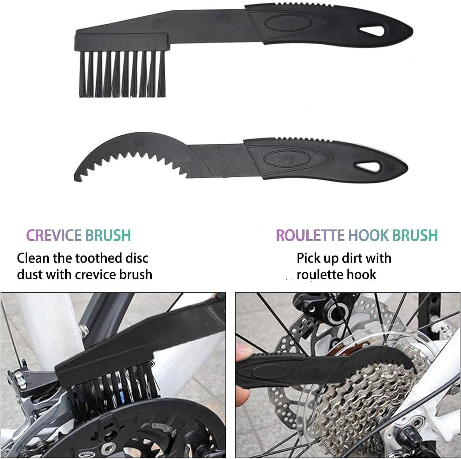 Bike Chain Cleaning Brush, Bike Chain Cleaner Kit, WADY Bicycle Chain Cleaner, Motorcycle Chain Washer,4 Pcs Bike Cleaning Brush for Motorcycles,Bicycles,Mountain Bikes,Electric Dirt Bike (Red,Black) image number 1
