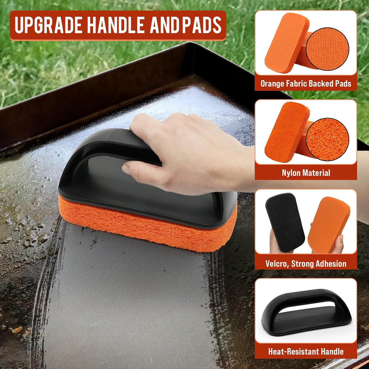 Griddle Cleaning Kit for Blackstone, Flat Top Grill Cleaning Kit with Grill Stone, Griddle Scraper & Griddle Brush Easy to Remove Stain image number 5