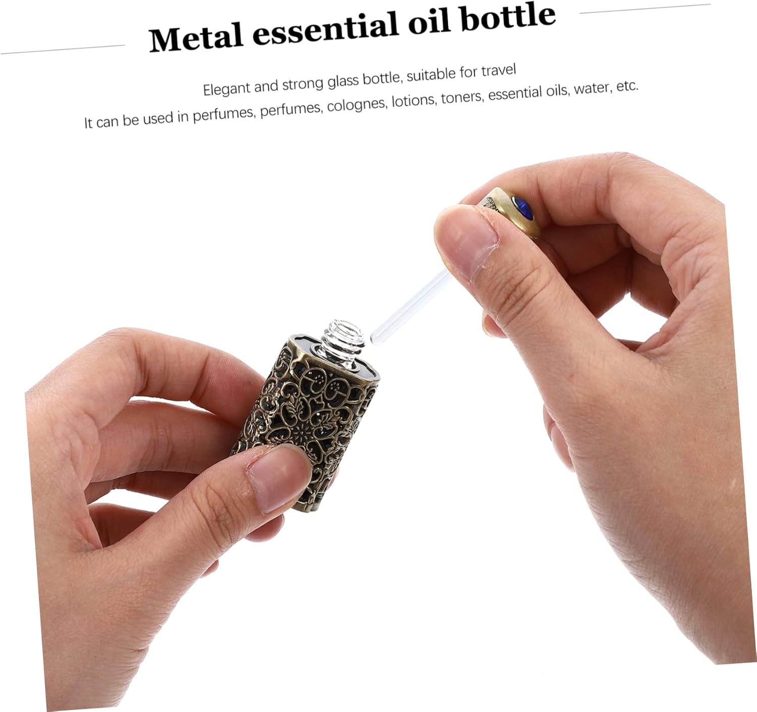 3Pcs Essential Oil Bottle Perfume Spray Bottles Hollow Engraving Cosmetic Dispenser for Travel and Daily Use image number 3