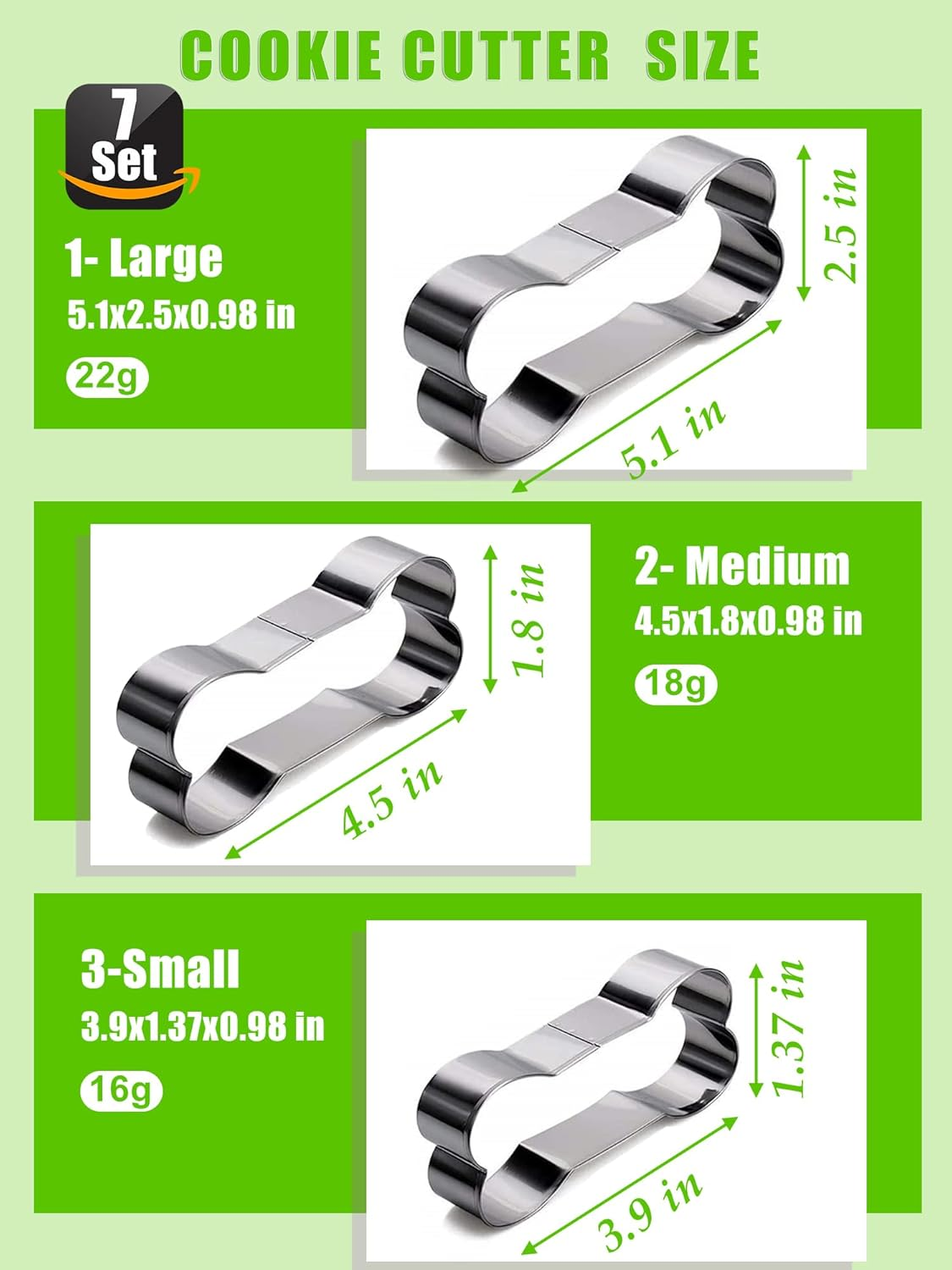 Set of 7，4 Pieces Silicone Molds Puppy Dog Paw & Bone Shaped and 3 Pieces Stainless Steel Bone Cookie Cutter,For Homemade Treats and Cat Animal Paw Ice Candy Chocolate Baking Mold. - Christmas Tree image number 4