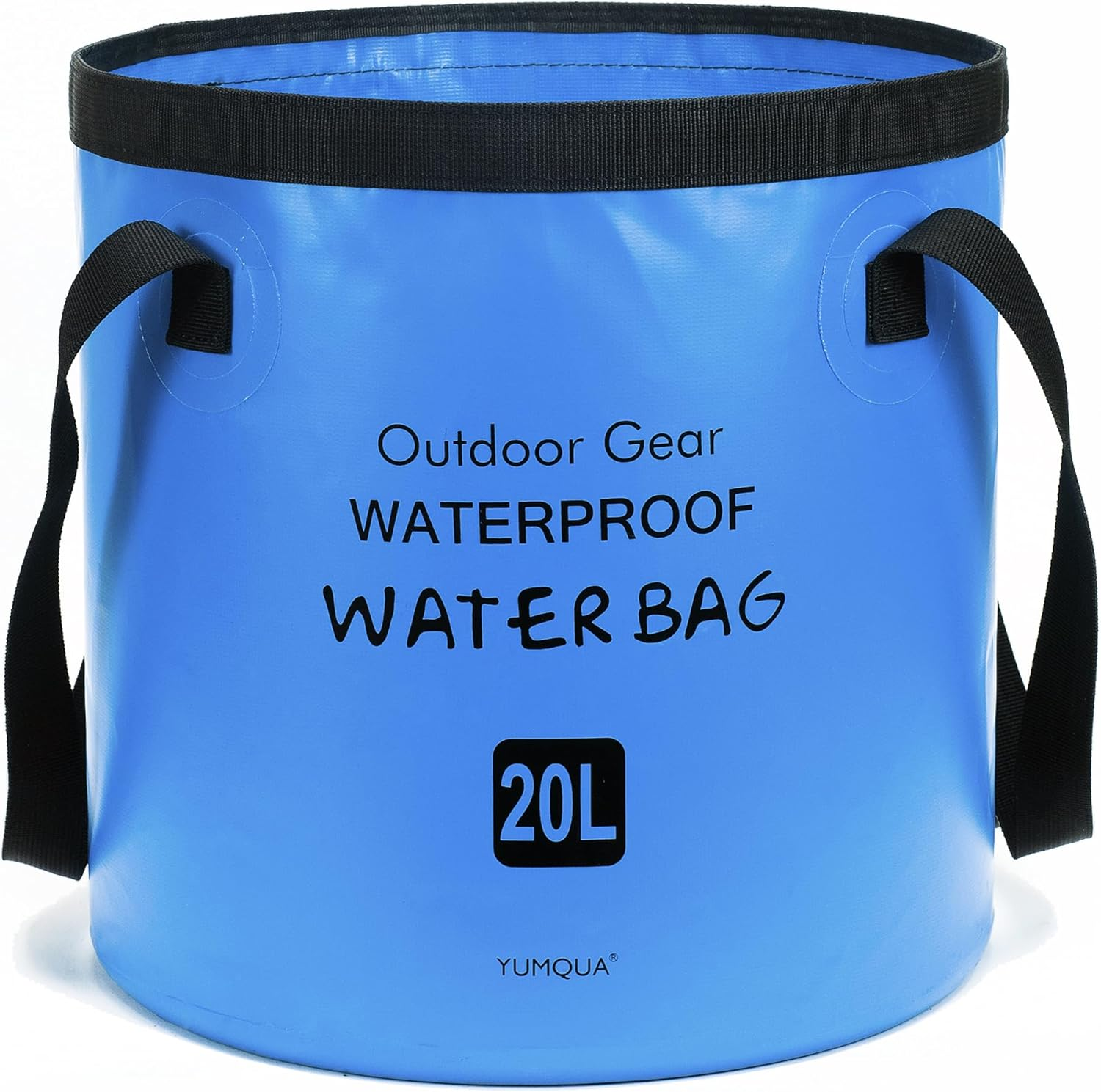 YUMQUA Collapsible Bucket 5 Gallon(20L), Multifunctional Portable Folding Bucket Water Container Wash Basin for Camping Fishing Hiking Traveling Outdoor Survival Gardening Car Washing (Blue)