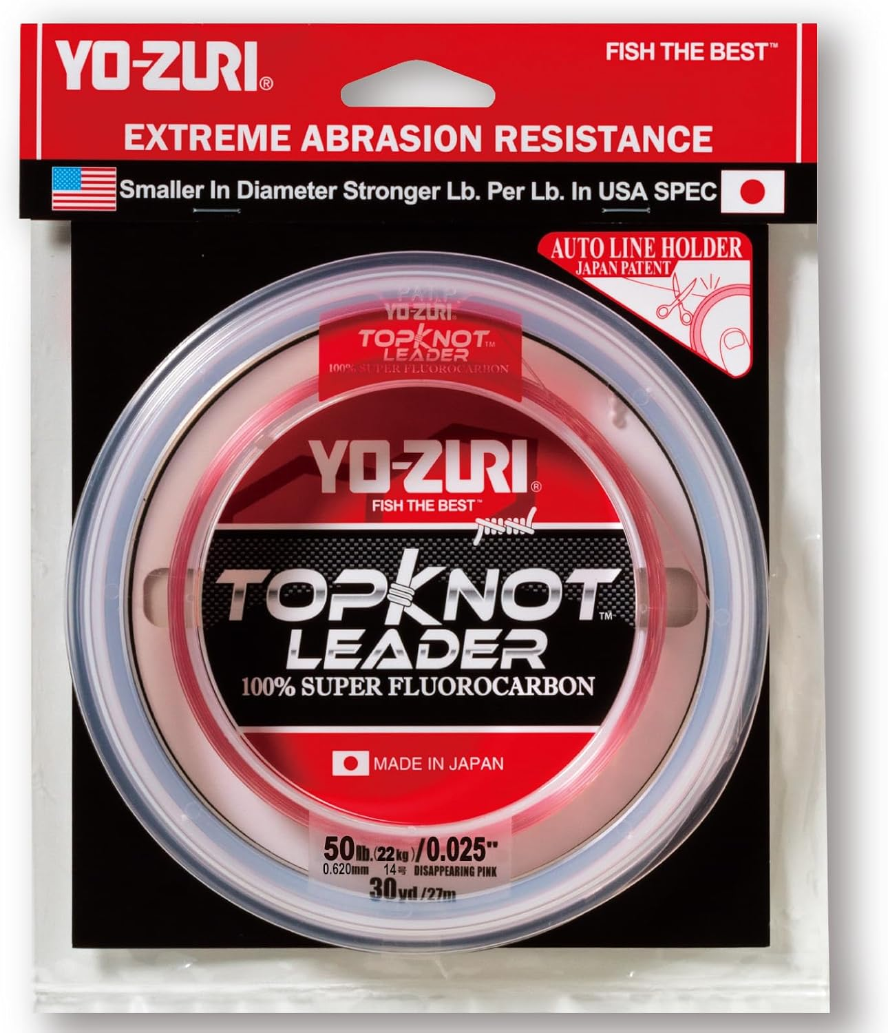 Yo-Zuri Topknot 30 Yd Sinking Leader, Disappearing Pink, 50 Lb image number 1
