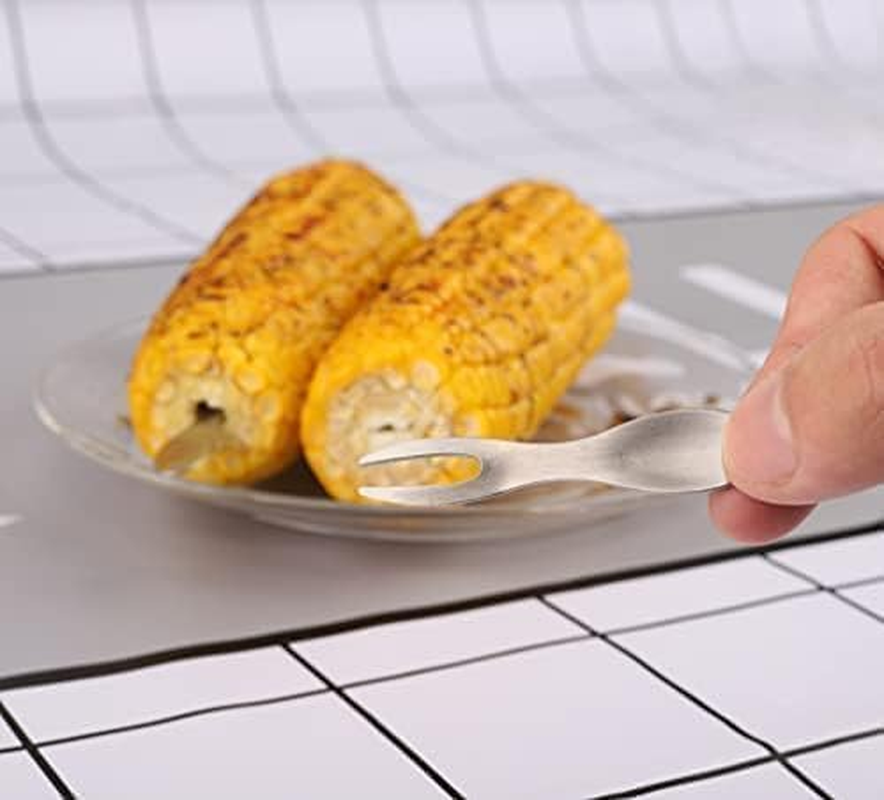 10PCS Stainless Steel Corn Holders - Heat-Resistant BBQ Grill Skewers for Corn on Cob, Fruits & Vegetables - Secure Grip Picnic Forks with Ergonomic Handles image number 5